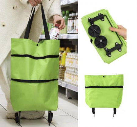 휴대용 접이식 쇼핑카트 바퀴 장바구니 핸드카트 숄더백 시장카트 #2