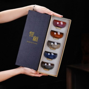 디베네 오색자기 술잔 찻잔 5P (쇼핑백 포함)