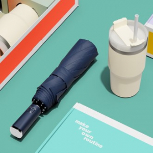 루티네 선물세트 베이직 3단 자동 우양산 + 밀크티 텀블러