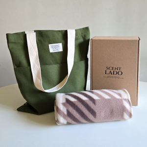 센트라도 패턴 담요 + 에코백 세트