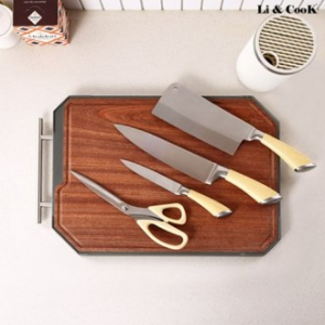 리앤쿡 네오클래식 스탠앤우드 커팅보드 + 버터 옐로우칼 5종