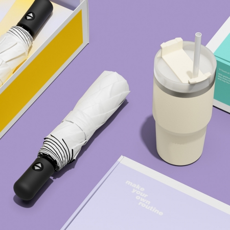 루티네 선물세트 자동 모던 암막 우양산 + 밀크티 텀블러 #2