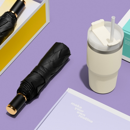 루티네 선물세트 모던 수동 암막 우양산 + 밀크티 텀블러 #2