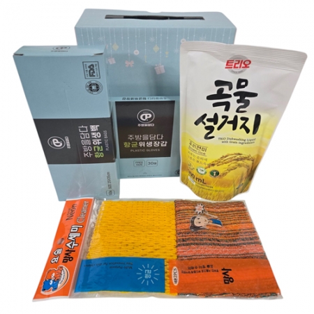 주방을담다 항균 4종 위생백 위생장갑 주방세제 망사수세미 #2