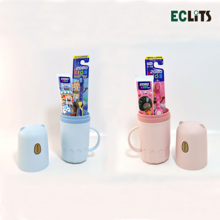 에클리츠 파스텔 곰돌이 칫솔통 칫솔 치약 키즈 세트 양치컵 #2