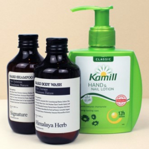 독일정품 카밀 핸드로션 펌프형 125ml+나드 샴푸+바디워시+끈케이스