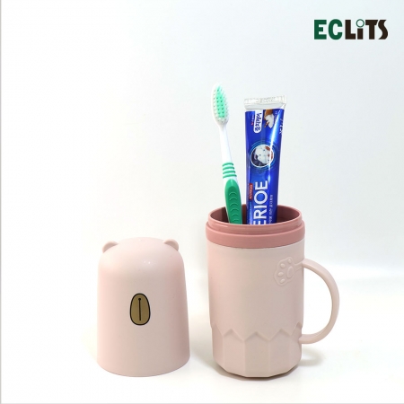에클리츠 파스텔 곰돌이 칫솔통 칫솔 페리오 치약 세트 양치컵 #2