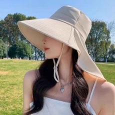 여성 와이드 플랩캡 버킷햇 챙넓은 사파리모자 목가림모자