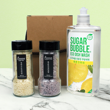 청양고추 천일염+복분자 천일염+슈가버블 주방세제 +끈케이스 #2