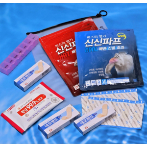 신신파프 신신제약 신신파스10매+손소독 티슈10매+네오밴드+1주일 약통+ 지퍼 파우치