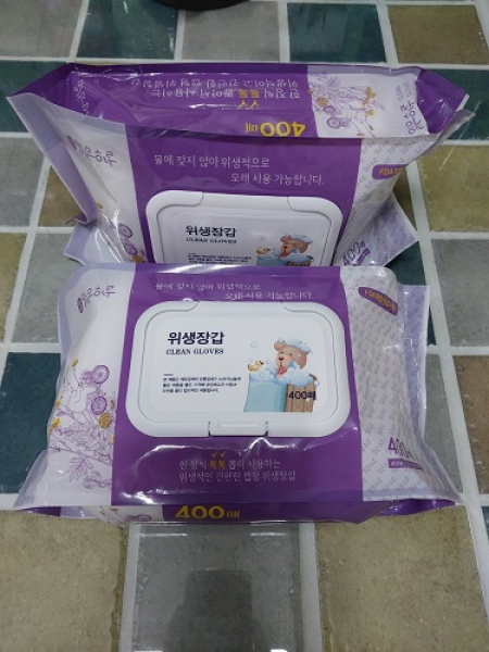 맑은하루위생장갑 캡형400매 #3
