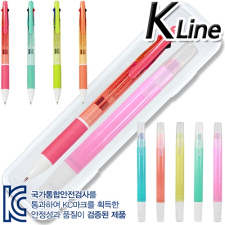 케이라인파스텔3색+슬림마이티고체형광펜세트 #3