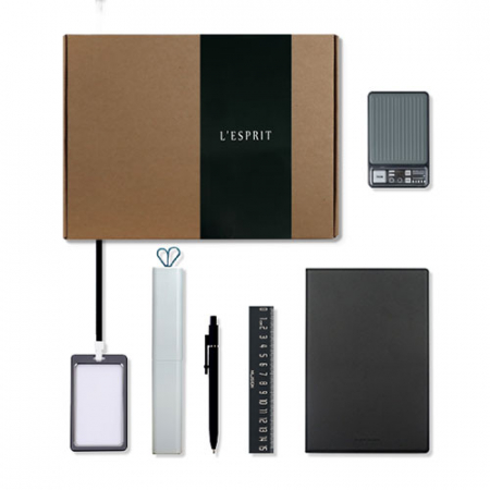 레스쁘리 블랙 사무 웰컴키트 B, 사원증케이스+메모패드+보조배터리+치약칫솔세트+볼펜+자 #2