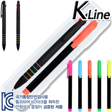 케이라인올러버3색+스타사각형광펜 불투 세트 #3