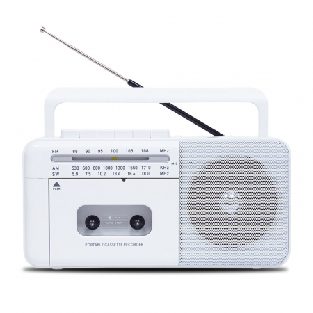 레트로 클래식 카세트 테이프 플레이어 FM AM SW 라디오 녹음지원 CMC-350F 화이트 #3
