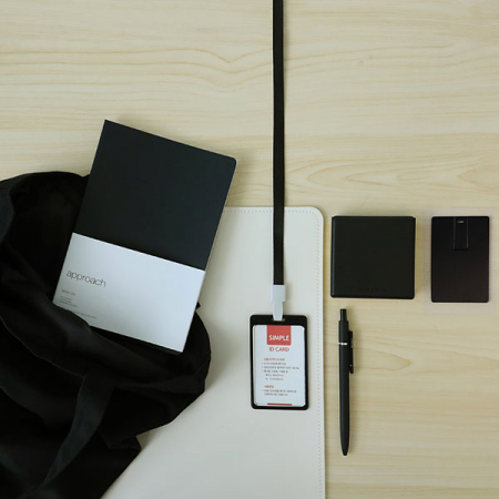 레스쁘리 블랙 사무 웰컴키트 A, 사원증케이스+노트+USB+인덱스 점착메모패드+볼펜+에코백 #3