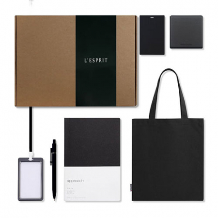 레스쁘리 블랙 사무 웰컴키트 A, 사원증케이스+노트+USB+인덱스 점착메모패드+볼펜+에코백 #2