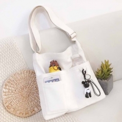 귀여운 곰돌이 인형 키링 에코백 데일리 가방 가볍고 튼튼한 가방