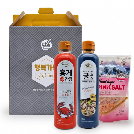 다올 기프트세트 행복11호, 간장 1개+굴소스+핑크소금 파우치 250g #2