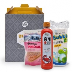 다올 기프트세트 행복9호, 간장 1개+롤키친타올+핑크소금 파우치 250g
