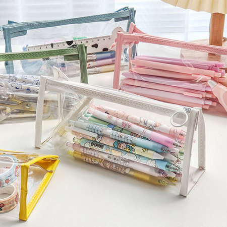 투명 필통 PVC 사각필통 펜파우치 #2