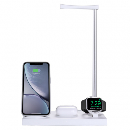 UM2 애플 맥세이프 무선충전기 무드등 에어팟 버즈 워치 충전기 헤드폰거치대 UMWH-MFLED7in1 화이트 #2