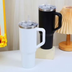 손잡이 대형 텀블러 1200ml 빨대포함