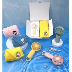 [송월타올] 스누피 수건+ 아이스 냉각 선풍기 타올세트 타월선물// 휴대용 선풍기 쿨링미니 선풍기//타월 세트 타올선물