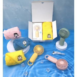 송월타올 스누피 수건+ 아이스 냉각 선풍기