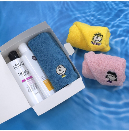 [송월타올] 스누피 수건+ 케라시스 삼푸+린스 선물세트, 타올세트 타올선물 사은품 레디백 타월 세트 타월선물 사은품 답례품