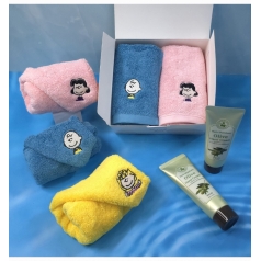 [송월타올] 스누피 수건 + 식물나라 핸드크림 로션 선물세트, 타올세트 타올선물 사은품 레디백 타월 세트 타월선물 사은품 답례품