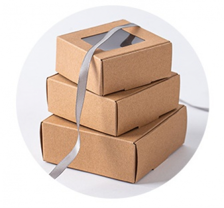 인기박스 투명창 선물상자 크라프트, 가로 26-36cm #3