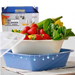 이지앤프리큐브콜렌더 3호 전자렌지용기.채반 선물세트