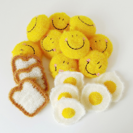 핸드메이드 스마일 식빵 수세미 3종 택1 #2