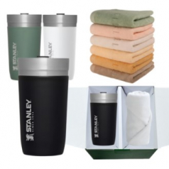 스탠리 고 진공 텀블러 블랙 영신타올 엘르010 선물세트