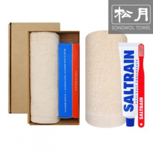 송월 라이트무지 + 솔트레인 치약·칫솔 세트