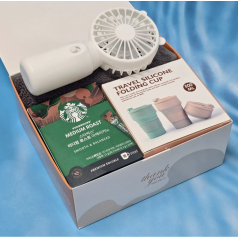 스타벅스 커피10p + 실리콘 텀블러+ 쿨링 냉각 선풍기 선물세트