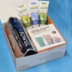 실리콘 텀블러+ 카밀 핸드크림+ 냉감 쿨타올, 타올세트