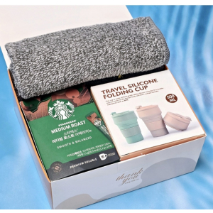 스타벅스 커피10p + 실리콘 텀블러 + 대나무 핸드 타올 수건 타올세트