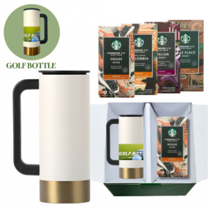 골프보틀 진공 텀블러 아이보리 스타벅스 비아커피 선물세트