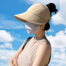 마스크를 걸수있는 썬캡 귀편한 썬캡 골프썬캡