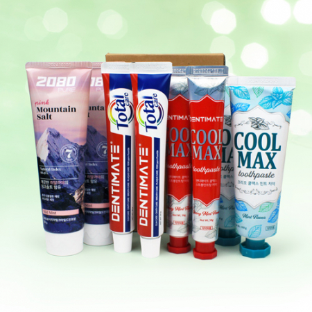 히말라야 핑크솔트 치약 2개 + 크리오 쿨맥스 치약 2개 + 크리오 덴티메이트 치약 2개 + 크리오 스트롱 치약 2개 + 끈케이스 #2