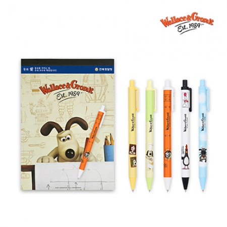월레스와 그로밋 B5리갈패드+심플 볼펜 세트 #2