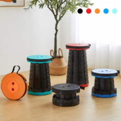 휴대용접이식 텔레스코픽 스툴의자 블랙투톤