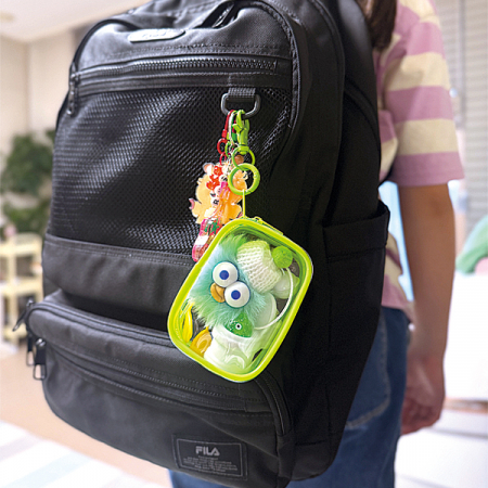 파우치 키링 열쇠고리 인형 파우치 가방 PVC 투명 파스텔 보관 케이스 #2