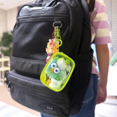 파우치 키링 열쇠고리 인형 파우치 가방 PVC 투명 파스텔 보관 케이스