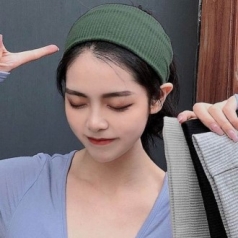 골지 니트 헤어밴드 무지 머리띠 운동할때 넓은 면
