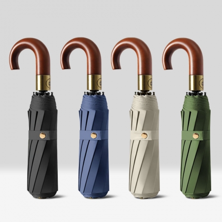 재스퍼 10K 원터치 3단 완자동 양우산 (일체형칼라암막/이중살대/UV 자외선 차단/원목손잡이) #2