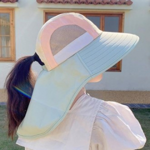 키즈 햇빛차단 챙이긴 모자 플랩캡 여름 수영장 패션