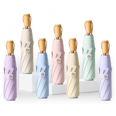 에블린 8K 3단 수동 양우산 (원목손잡이/골드프레임/UV 자외선 차단) #3